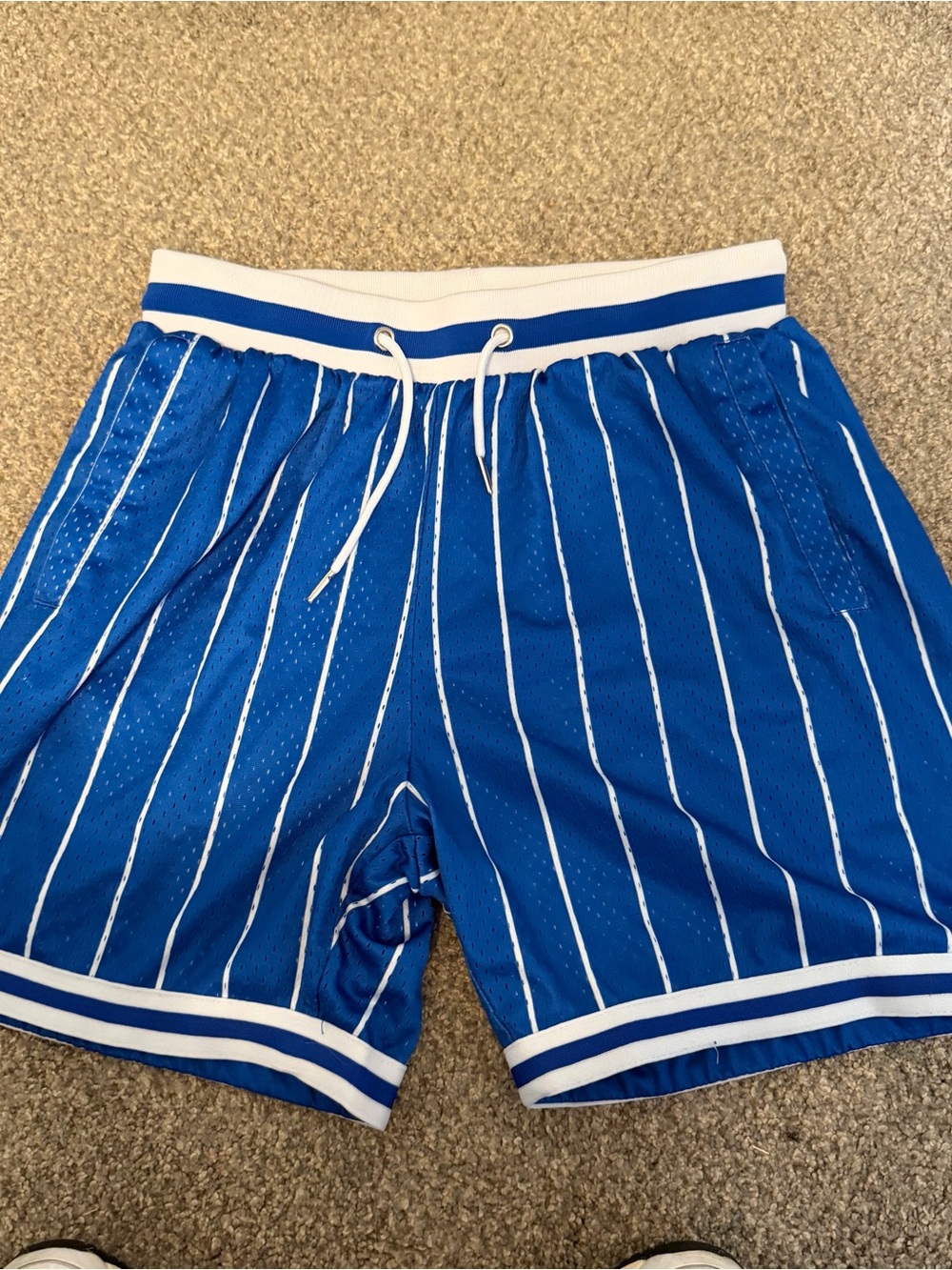 Champs Blue & White Pinstripe Men's Athletic Shorts